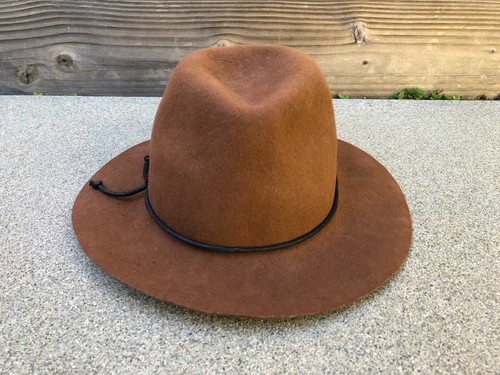 Wool Brown Floppy Fedora Hat Women's 