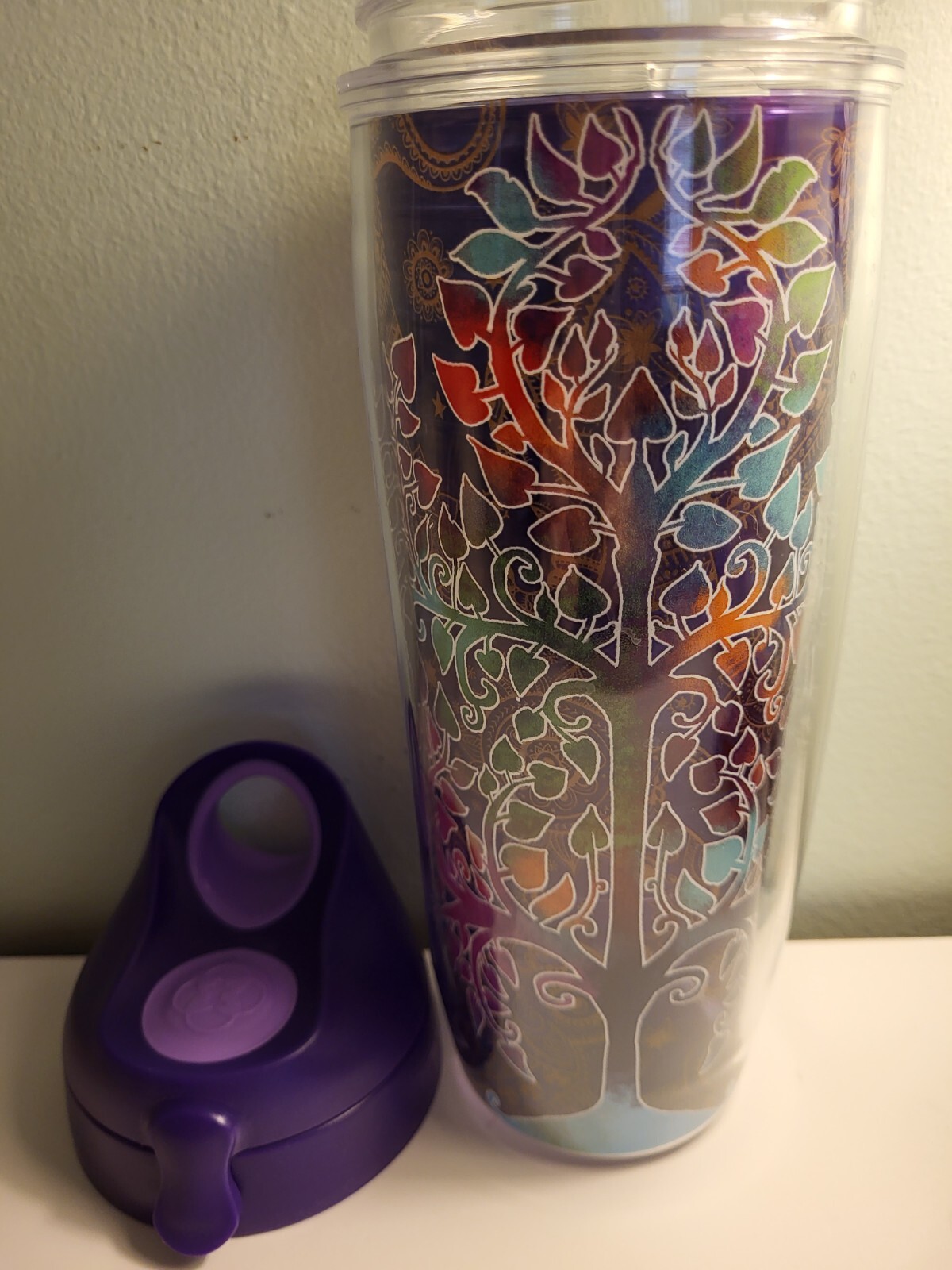 Tervis colorful Tree of Life Water Bottle With Flip Lid 24 Oz