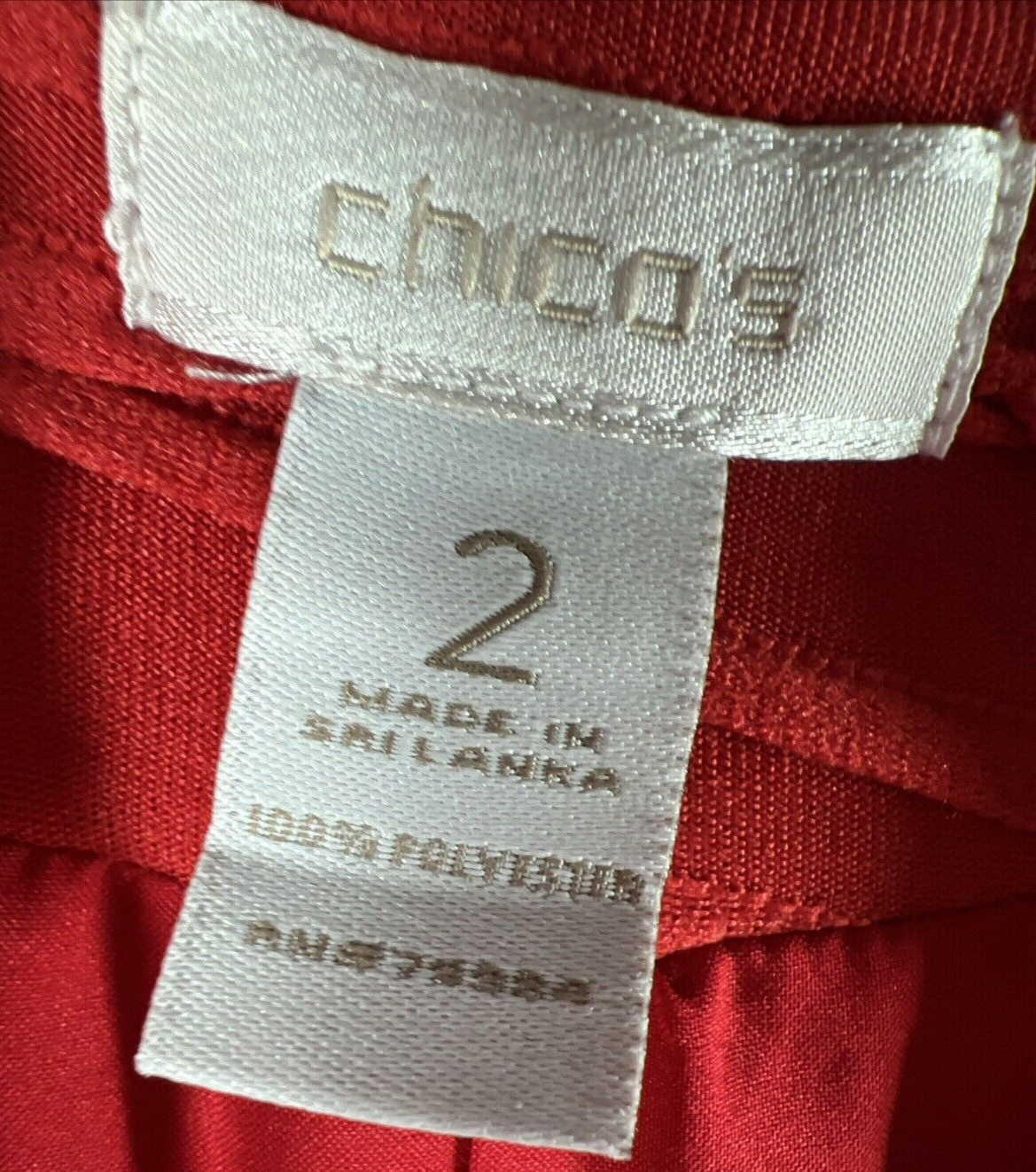 Chicos Womens Jacket Size Large Solid Red Texture… - image 3