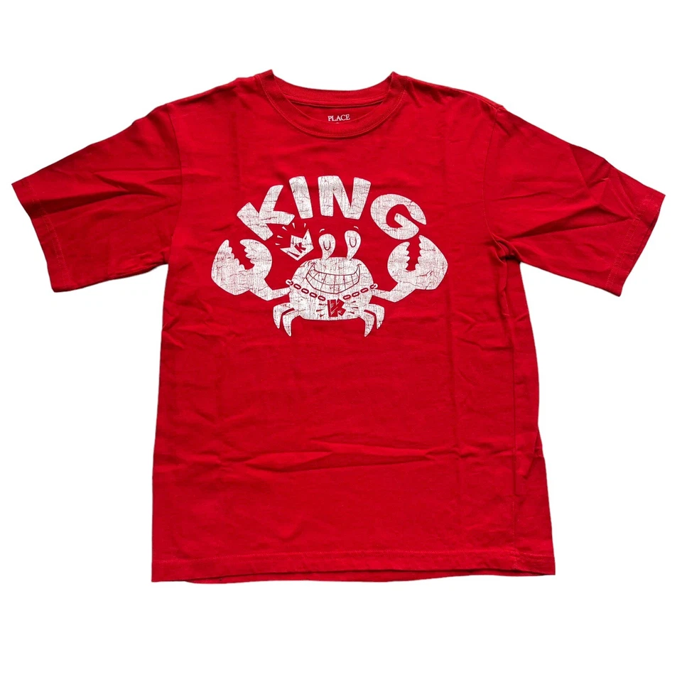 The Children’s Place Boy’s Size Large Red Cotton King Crab White Graphic T-Shirt - Image 2 of 4