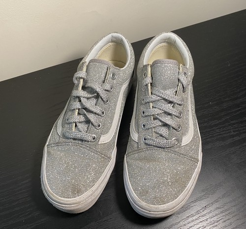 vans authentic silver glitter