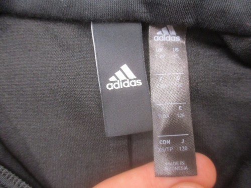 Adidas Size S(7-8) Girl Cotton Mesh Sleeves Asymmetric Zip Crop Track Jacket 692 - Picture 7 of 9