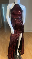 350 LA FEMME STRAPPY OPEN BACK SEQUIN COLUMN GOWN SIZE 0