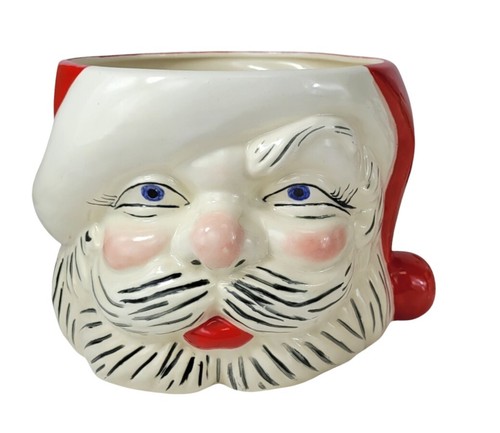 Vtg 1950s Mallory Jamar Ceramic Christmas Santa Claus Punch Bowl 12 Mugs Ladle - Picture 23 of 24
