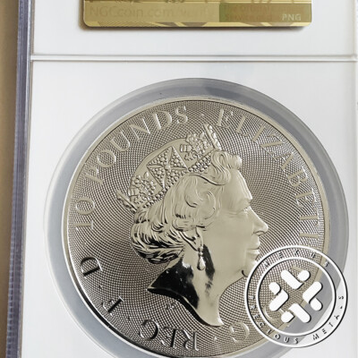 イギリス銀貨】クイーンズビースト ホワイト ホース 10オンス 2021年発行 2021 NGC MS 69 10 OZ SILVER COIN QUEENS BEASTS WHITE HORSE OF