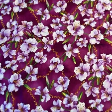 Daylily Fields by Sue Beevers RJR Fabrics Cotton Fabric Hibiscus Purple 2 yds