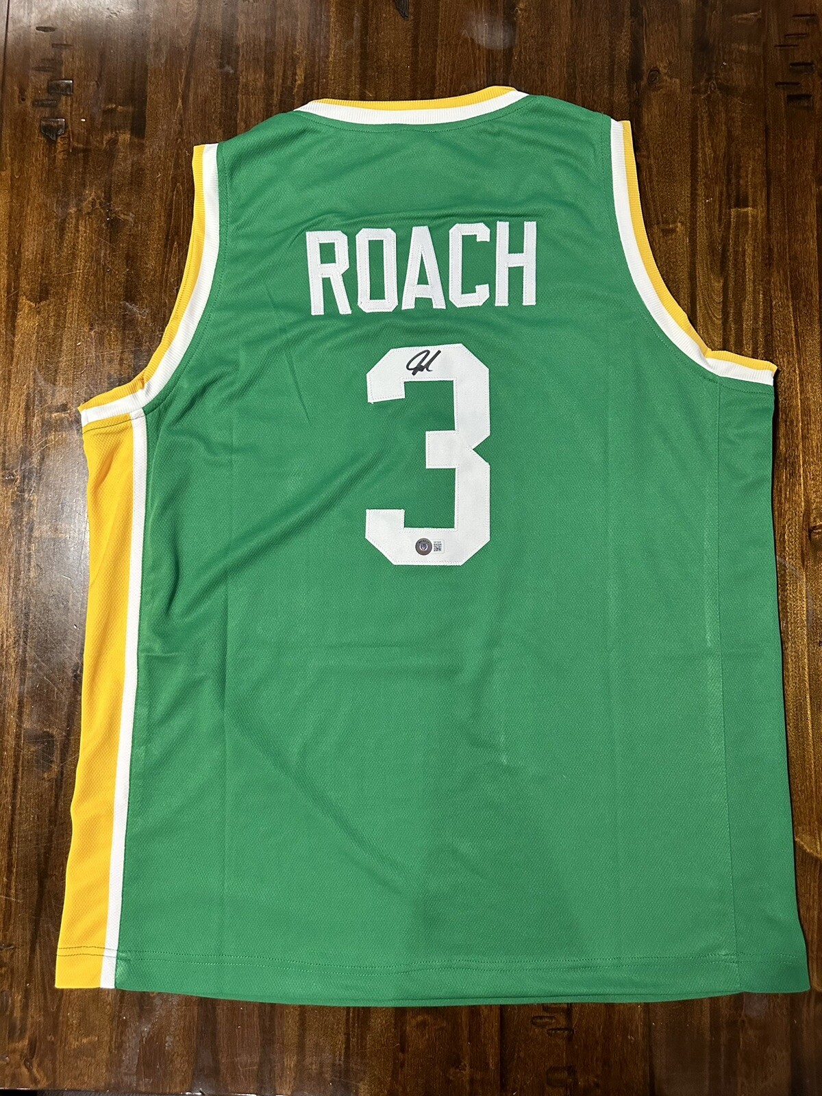 Jeremy Roach Autographed Signed Baylor Bears Custom Green Jersey Beckett 
