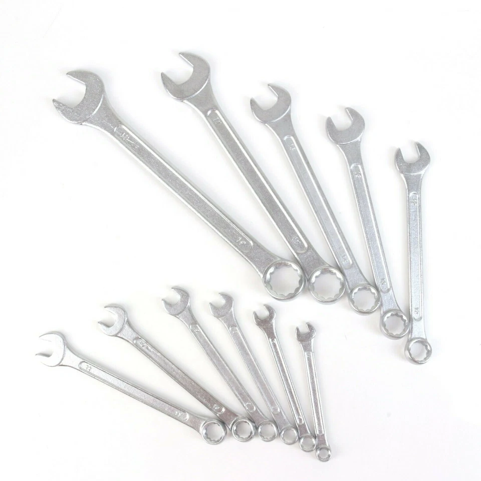 COMBINATION SPANNERS 11Pc Set Closed Ring Open End 6mm 8mm 9mm 10mm 11mm 12mm UK - Image 4 of 4