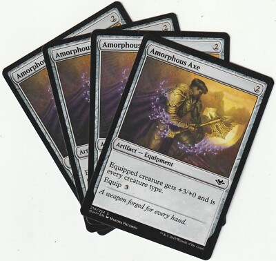   4 MAGIC: The Gathering AMORPHOUS AXE Artifact MTG PLAYSET *Artefakt