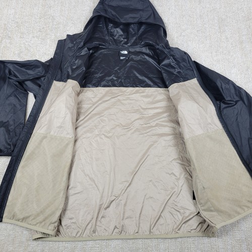 The North Face Windbreaker Jacket Mens L Black Beige Full Zip Hooded Windwall - Picture 3 of 12
