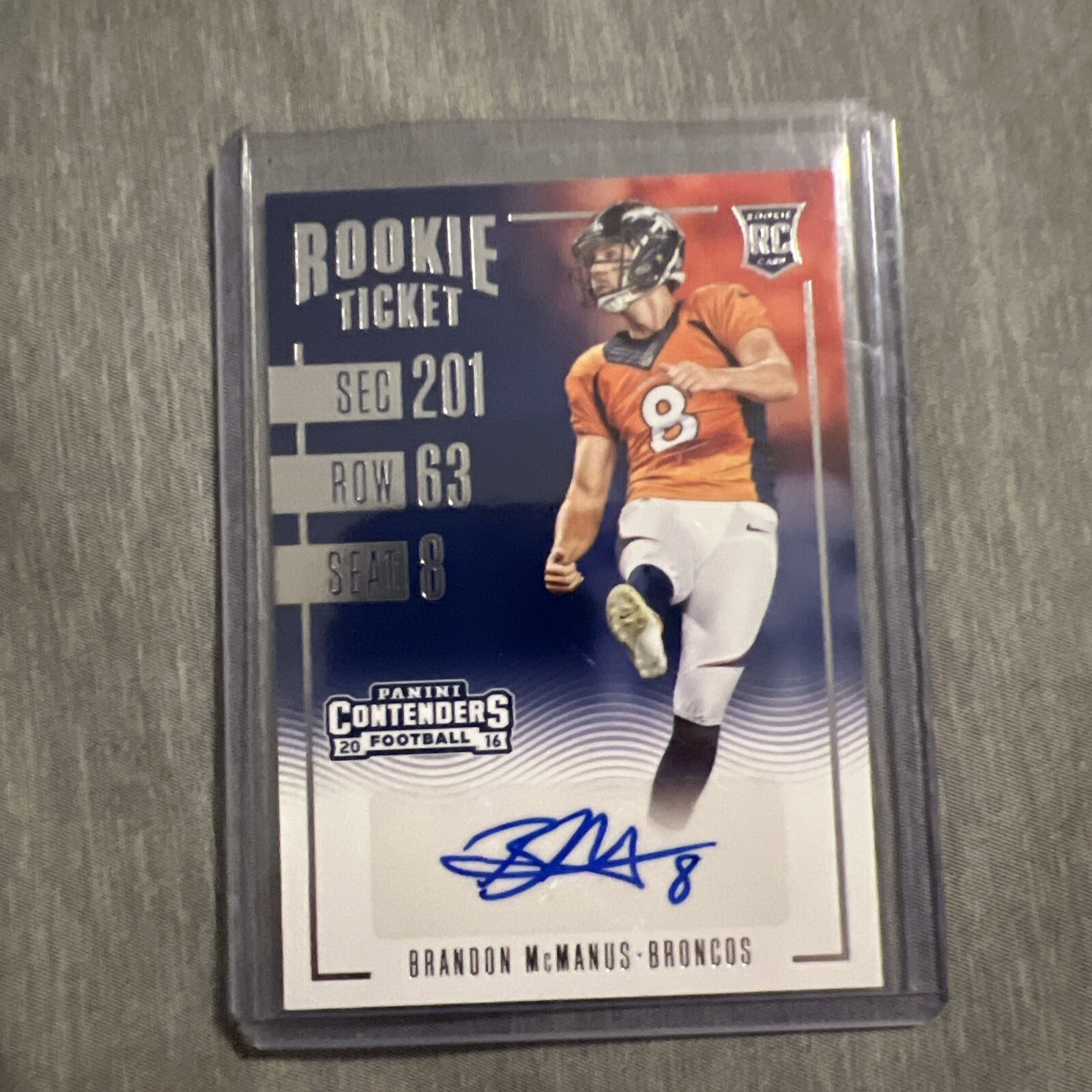 2016 PANINI CONTENDERS BRANDON MCMANUS ROOKIE TICKET AUTO #249