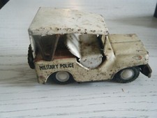 VINTAGE TIN FRICTION MILITARY POLICE JAPAN SUPER RARE FIND BACK WHEEL BASE LOOSE
