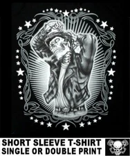 LOST IN 50's AMERICAN GREASER ELVIS ROCKABILLY GREASE GRAFFITI SKULL T-SHIRT 609