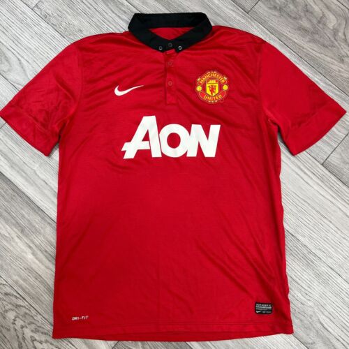 Manchester United 2013/2014 Home Football Shirt Soccer Jersey Size L - Afbeelding 1 van 11