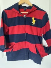 New  Polo Sport Ralph Lauren Boy Full Zip Hooded Fleece Coat Jacket L/G 14-16 