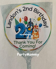 Personalized Kids Stickers Thank You Favors Labels Tag Birthday 2.5" ages 1 - 9