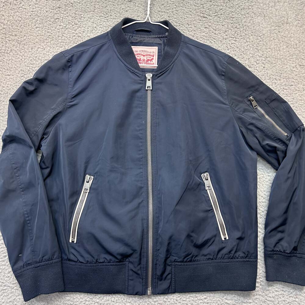 VTG Levis Jacket Mens Large Windbraker Parachute Nylon Rayon type 90s