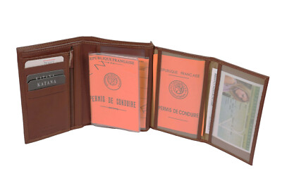 Etui pour passeport en cuir KATANA noir