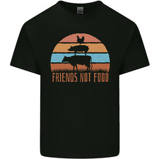 Vegetarian Animals Friends Not Food Vegan 2 Mens Cotton T-Shirt Tee Top
