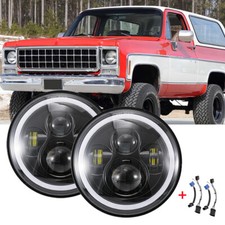 For Chevrolet K5 Blazer Cheyenne 70-79 7" LED Headlight Ring Hi/Lo Turn Signals