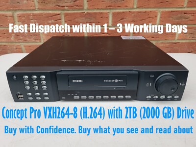 Concept Pro VXH264-8 DVR mit 2TB (2000GB) Speicher Digitaler Videorecorder