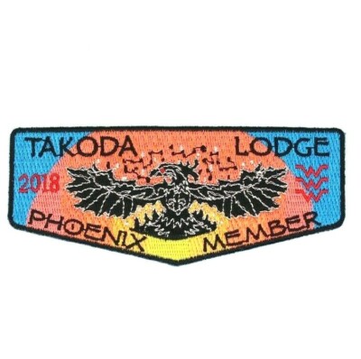 S44 2018 Phoenix Member Takoda Lodge Flap Glacier's Edge Council Patch BSA WI OA