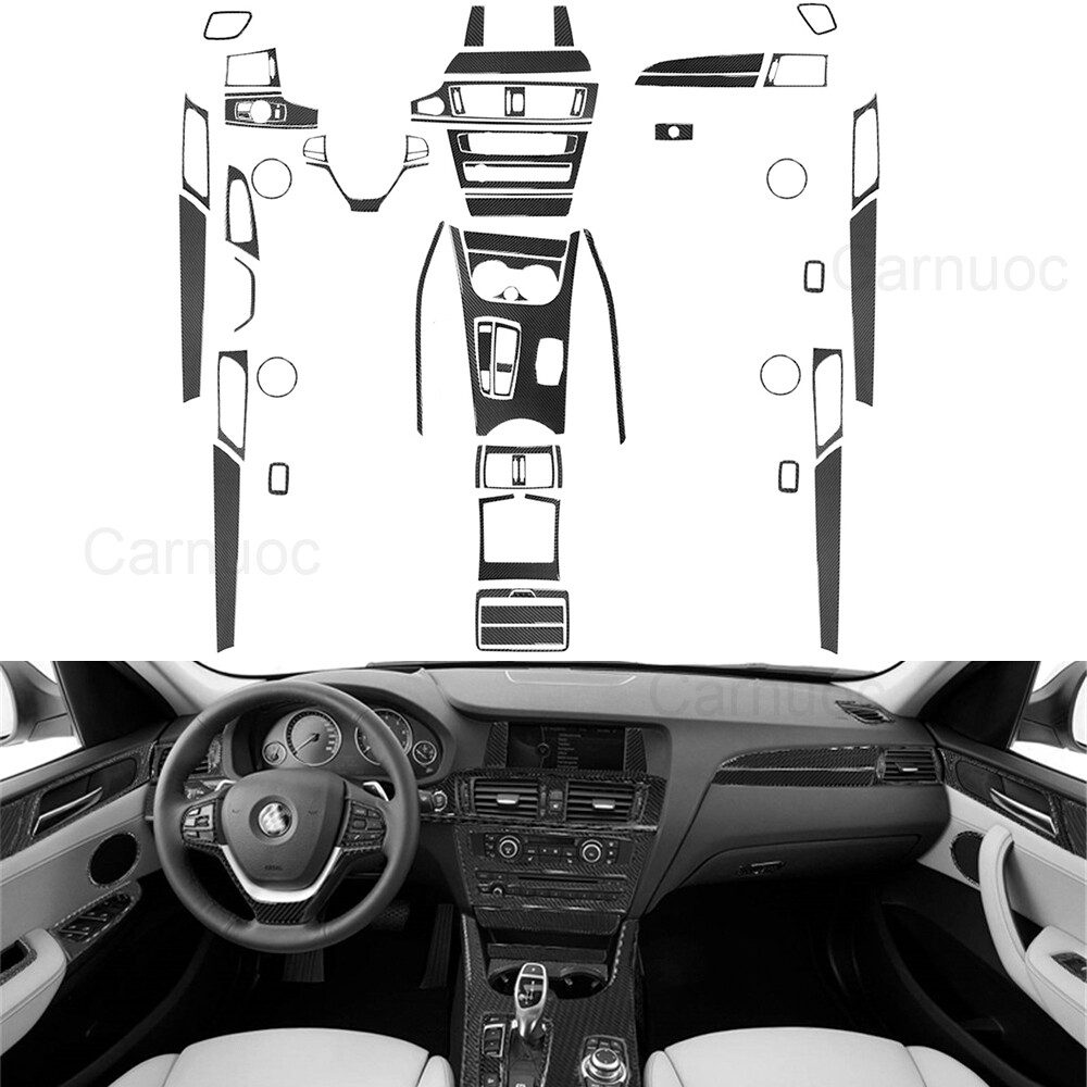 64pcs Carbon Fiber Full Kits Interior Trim For BMW X3 F25 X4 F26