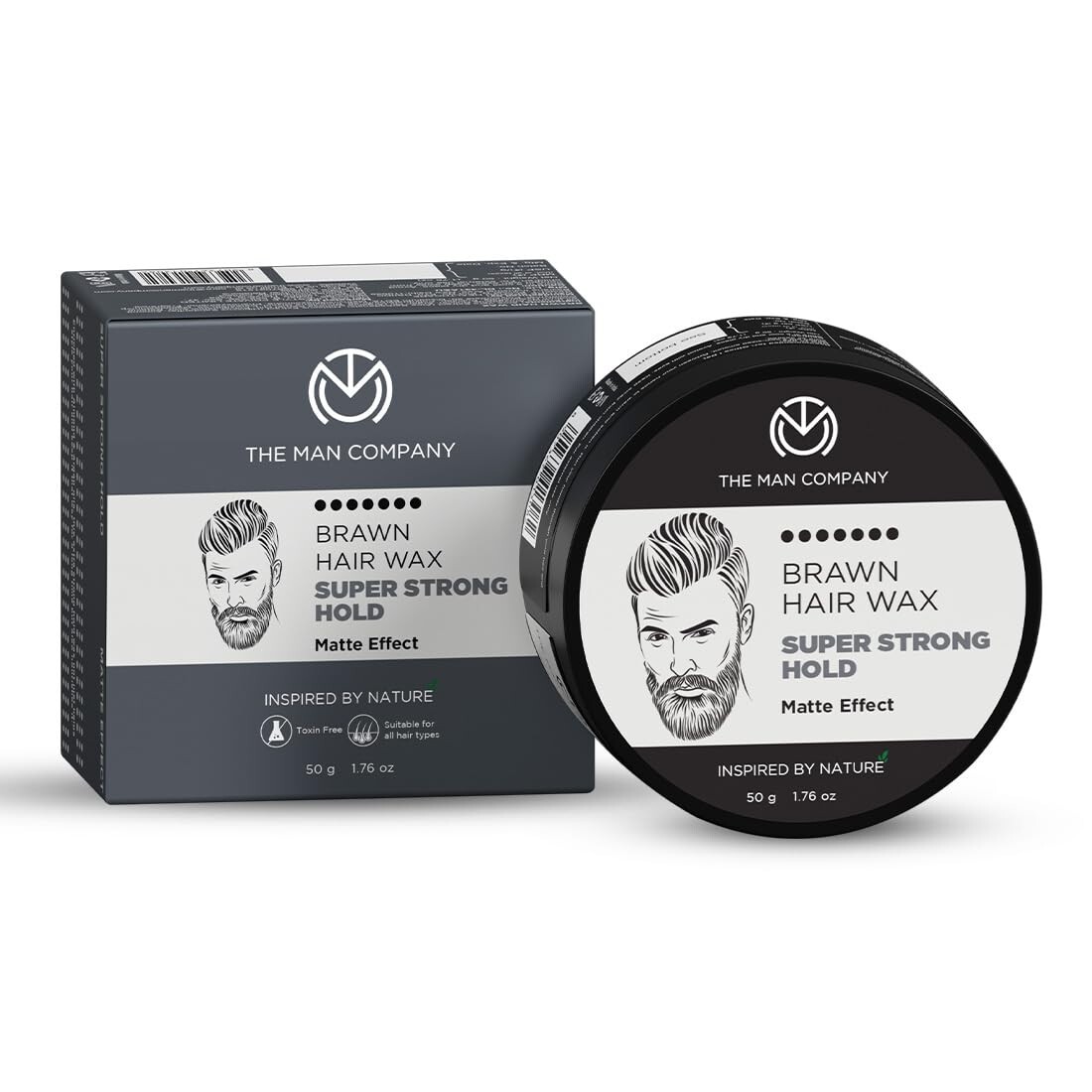 The Man Company Brawn Extra Stronghold Hair Wax for Men, Matte Finish 50gm