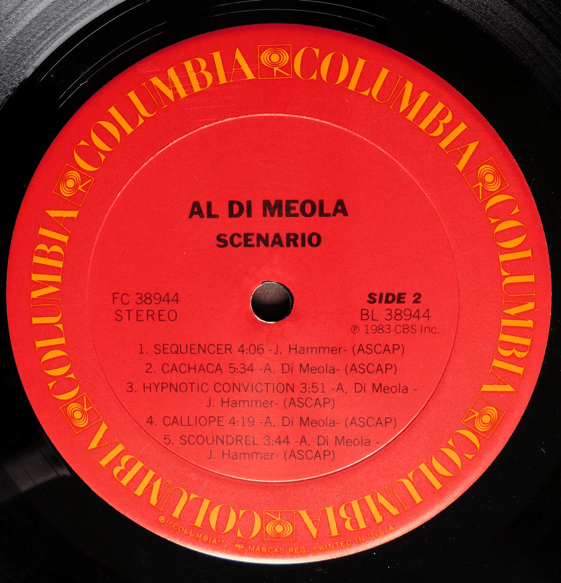 Al Di Meola “Scenario”, 1983 Collectible LP Record, 33 RPM Al Di Meola “Scenario”, 1983 Collectible LP Record, 33 RPM