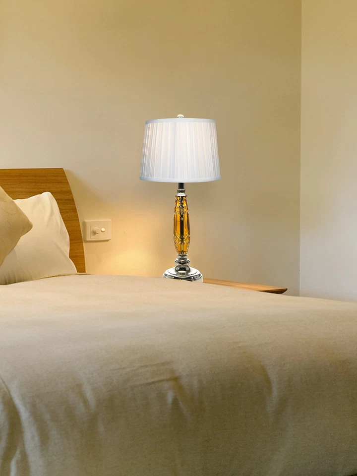 Dale Tiffany GT21189 Glossy Amber 24% Lead Crystal Table Lamp, Polished Chrom... - Image 2 of 3