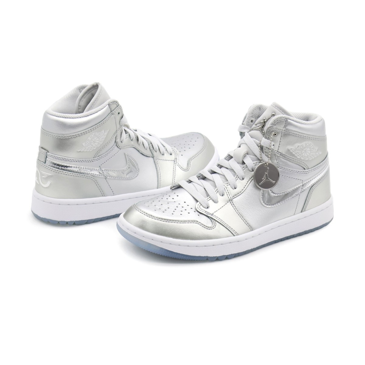 FD6815-001 Nike Air Jordan 1 High Golf Gift Giving Metallic Silver