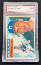 1956 TOPPS BASEBALL #10 WARREN SPAHN PSA 7