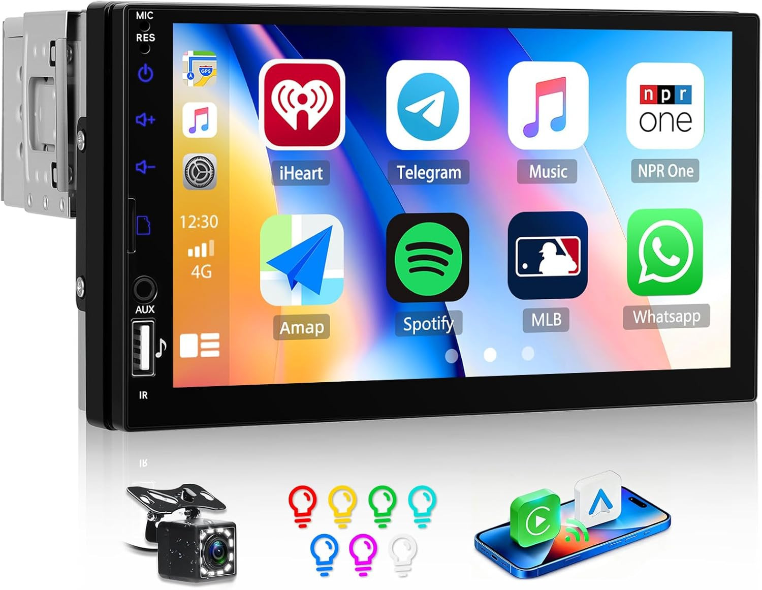 OFFERTA Autoradio 1 DIN 7 Pollice Wireless CarPlay Android Auto Stereo