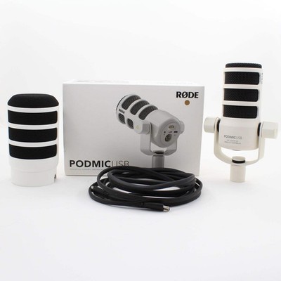 * OPEN BOX EXCELLENT * RODE PodMic USB and XLR Dynamic Broadcast Microphone (Whi