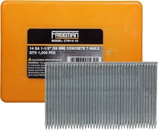 Concrete T-Nails | 14 Gauge | 1-1/2" | Glue Collated | Galvanized Steel | 1,000 