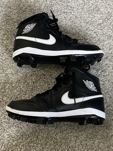 Nike Air Jordan 1 Retro High MCS Black White Baseball Cleats AV5354-001 Sz 7.5 - Picture 4 of 8