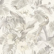 Image of Rasch Vasari Paradise Birds Neutral Wallpaper 539080 - Tropical Jungle Forest