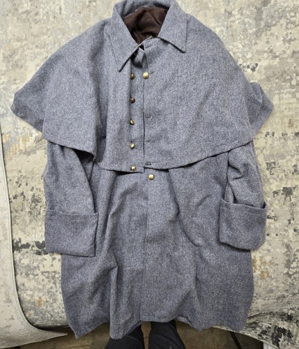 Civil War Confederate Cadet Grey Wool Greatcoat Size 48