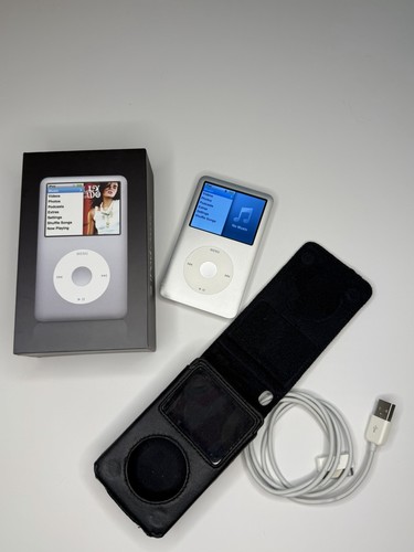 Apple iPod Classic 6th Gen 80GB Silver Media Player with Box, Case, USB Cable