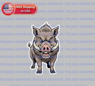 Wild Hog Vinyl Sticker Decal boar pig hunting 3''