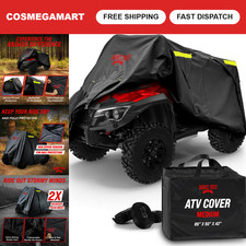 Heavy Duty Waterproof ATV Cover, Rip Resistant Quad Protection 86" Black