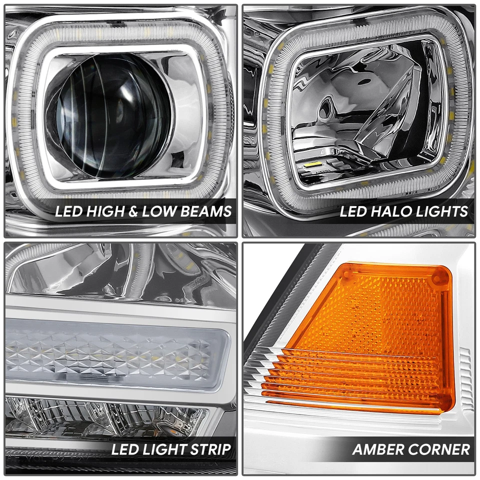 Par de faros esquineros ámbar carcasa cromada para Ram 1500 2500 3500 2013-2024 Foto 3 de 4