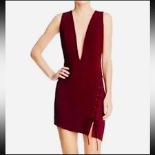 NWT DO+BE Burgundy Plunge Bodycon Party Dress, Sz XS!