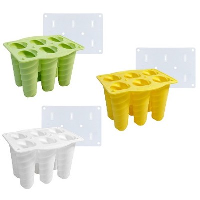 6 Holes Ice Cream Silicone Molds DIY Ice Tray Ice Cubes Moulds Popsicles Molds
