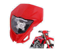 Dirt Power Racing Universal Red LED Headlight Fairing Enduro Dirt Bike Moto