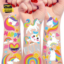 118Pcs Unicorn Temporary Tattoo- 4 Sheet Unicorn Temporary Tattoos Fot Birthday