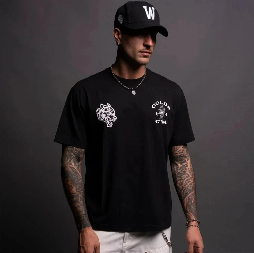 Men Women Graphic Printed Oversized Fit Cotton T-shirt Casual Fitness Sports Gym