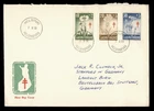DR WHO 1959 FINLAND FDC FLOWER ANTI TB SEMI POST COMBO TO GERMANY R75863
