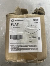 (QTY 50) SOUTHWIRE 52C1: Flat 4" Square Blank Cover Steel Metallic
