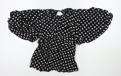 Schwarze Basic-Bluse Damen UK Größe 8 New Look